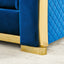 LLappuil Sectional Sofa, 106" Chesterfield Sofa with Curved Arm Button Tufted, Velvet Cloud Sofa Couch for Living Room Blue