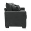 LLappuil 69" Loveseat Sofa, Upholstered Couch with 2 Throw Pillows for Living Room, Linen Dark Gray