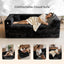 LLappuil 78" Corduroy Sofa Bed, Floor Sofa Convertible Sofa Bed, Loveseat Sofa for Living Room, No Assembly Black