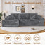 LLappuil 108" Sectional Sofa, Modular Sectional Couch with Right Chaise, Boneless Corduroy Cloud Sofa for Living Room Gray