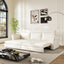 LLappuil King Size Pull Out Sofa Bed, Oversized Loveseat Sofa Convertible Sleeper Sofa Bed, Faux Leather Sofa Couch for Living Room Apartment Beige