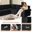 LLappuil Sectional Sofa, Sectioanl Couch with Pull Out Sofa Bed King Size, Chenille Sofa Conertible Sofa Bed for Living Room