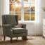 LLappuil Accent Chair, Mid-century Wingback Single Sofa Chair with Nailhead Trim Armrest, Flower Printed Polyester Fabric Reading Chair for Living Room