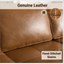 LLappuil 114" Sectional Sofa, Modular Sectional Couch with Left Chaise, Deep Seat Faux Leather Boneless Cloud Sofa for Living Room
