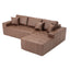 LLappuil 108" Sectional Sofa, Modular Sectional Couch with Left Chaise, Deep Seat Faux Leather Cloud Sofa for Living Room