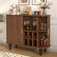 LLappuil 39" Wine Bar Cabinet, Coffee Bar Cabinet with 6 Wine Racks, 3 Glass Holders, 4 Hidden Storage Space