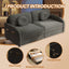 LLappuil Queen Size Pull Out Sofa Bed, Compact Loveseat Sofa Covertible Sofa Bed with USB Port, Side Pocket , Chenille Sofa Couch for Living Room Gray