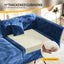 LLappuil 74" Queen Size Pull Out Sofa Bed, Lovseat Sleeper Sofa Couch Convertible Sofa Bed, Velvet Sofa for Living Room Blue