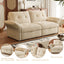 LLappuil Pull Out Sofa Bed Queen Size, Loveseat Sofa Convertible Sofa Bed, Chneille Sofa Couch for Living Room Beige