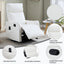 LLappuil Recliner Chair, 360° Swivel Massage Recliner Chair with Heat, Nursery Glider Rocker Recliner Chair for Living Room, Bedroom, Faux Leather White