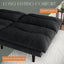 LLappuil 71" Corduroy Futon Convertible Sofa Bed, Loveseat Sleeper Sofa Couch for Living Room Apartment Black