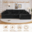 LLappuil 108" Sectional Sofa, Modular Sectional Couch with Left Chaise, Deep Seat Corduroy Cloud Sofa for Living Room Black