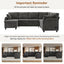 LLappuil 110" Sectional Sofa, Sectional Couch with Pull Out Sofa Bed Queen Size, 6 Seat Chenille Sofa with Hidden Storage Armrest, Cup Holders, Charging Ports for Living Room Gray