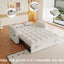 LLappuil Pull Out Sofa Bed Full Size, 65" Loveseat Sofa Convertible Sofa Bed, Chenille Sofa Couch with Small Toptable, Charging Port, Hidden Storage Armrest for Living Room Beige