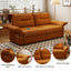 LLappuil Pull Out Sofa Bed Queen Size, Loveseat Sofa Convertible Sleeper Sofa Bed, Velvet Sofa Couch with Adjustbale Armrest, USB Charging Port for Living Room Orange