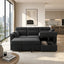 LLappuil 83" Sectional Sofa, Compact Sectional Couch with Reversible Storage Chaise, Breathable Foil Fabric Sofa Couch Convertible Sofa Bed with Cup Holder for Lving Room