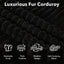 LLappuil 130" Sectional Sofa, U Shaped Modular Sectioanl Couch with Chaise, Boneless Corduroy Cloud Sofa Couch for Living Room, No Assembly Compression Sofa Black