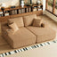 LLappuil 130" Sectional Sofa, U Shaped Modular Sectioanl Couch with Chaise, Boneless Corduroy Sofa Couch for Living Room, No Assembly Compression Sofa Brown