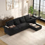 LLappuil 108" Sectional Sofa, Oversized Sectional Couch with Pull Out Sofa Bed, Chenille Sofa Couch Convertible Sofa Bed with Recliner Chair, Small Tabletop, Storage Chaise for Living Room
