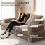 LLappuil King Size Convertible Sofa Bed, 87" DIY Chenille Sofa Couch with Deep Seat for Living Room Camel