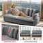 LLappuil Pull Out Sofa Bed Queen Size, 68" Loveseat Sofa with Bluetooth Speakers, USB Ports, Side Pockets, Corduroy Sofa Couch Convertible Sofa Bed for Living Room Gray