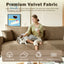 LLappuil 82" Pull Out Sofa Bed King Size, Loveseat Sofa Convertible Sofa Bed, Velvet 3 Seat Sofa Couch for Living Room Camel
