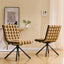 LLappuil Dining Chair Set of 2, 2 Piece Puffy Bubble Kitchen Dining Chair with with Metal Legs, Tufted Velvet 360° Swivel Accent Chair for Dining Room, Kitchen, Living Room