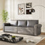 LLappuil King Size Pull Out Sofa Bed, Oversized Loveseat Sofa Convertible Sleeper Sofa Bed, Faux Leather Sofa Couch for Living Room Apartment Gray