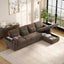 LLappuil 108" Sectional Sofa, Oversized Sectional Couch with Pull Out Sofa Bed, Chenille Sofa Couch Convertible Sofa Bed with Recliner Chair, Small Tabletop, Storage Chaise for Living Room