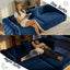 LLappuil 89" Velvet Chesterfield Sofa, Oversized Pull Out Sofa Bed King Size, Loveseat Sofa Couch Convertible Sofa Bed for Living Room Blue