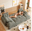 LLappuil Sectional Sofa, U Shaped Sectional Couch with Pull Out Sofa Bed, Chenille Convertible Sleeper Sofa Bed with Chaise, Removable Armrests, USB Ports Light Gray