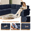 LLappuil Sectional Sofa, Sectioanl Couch with Pull Out Sofa Bed King Size, Chenille Sofa Conertible Sofa Bed for Living Room