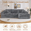 LLappuil 108" Sectional Sofa, Modular Sectional Couch with Left Chaise, Boneless Corduroy Cloud Sofa for Living Room Gray