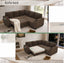 LLappuil 76" x 76" Sectional Sofa, Sectional Couch with Pull Out Sofa Bed Twin Size, 4 Seat Sofa Couch with Cup Holders & Side Pocket Convertible Sofa Bed for Living Room, Polyester Brown