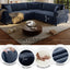 LLappuil Sectional Sofa, Pull Out Sofa Bed King Size, 5 Seat Chenille Sofa Couch Convertible Sleeper Sofa Bed for Living Room Blue