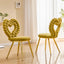 LLappuil Dining Chair Set of 2, 2 Piece Upholstered Accent Chairs for Dining Room, Living Room Yellow