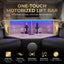 LLappuil Home Theater Seating, Sectional Sofa, Faux Leather 5 Seat Recliner Sofa Chair with Motorized Lift Wine Cabinet, Blue Tooth HiFi Subwoofer Speakers, Colorful Ambient LED, Touch Lamp Black