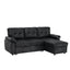 LLappuil 88" Sectional Sofa, Mid-Century L Shaped Sectional Couch with Pull Out Sofa Bed, Convertible Sofa Bed with Storage Chaise for Living Room, Foil Fabric Black