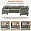 LLappuil 110" Sectional Sofa, Sectional Couch with Pull Out Sofa Bed Queen Size, 6 Seat Chenille Sofa with Hidden Storage Armrest, Cup Holders, Charging Ports for Living Room Light Gray