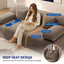 LLappuil Futon Sofa Bed, 79" Loveseat Sofa Convertible Sofa Bed Queen Size, Corduroy Sofa Couch for Living Room Camel