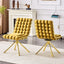 LLappuil Dining Chair Set of 2, 2 Piece Puffy Bubble Kitchen Dining Chair with with Metal Legs, Tufted Velvet 360° Swivel Accent Chair for Dining Room, Kitchen, Living Room