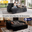 LLappuil 82" Loveseat Sofa, Pull Out Sofa Bed Queen Size, Chenille Sofa Couch with 270° Swivel Side Table, USB & Type-c Charging Port fr Living Room Black