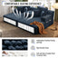 LLappuil 2 Piece Chaise Lounge Chair Indoor, Corduroy Boneless Sofa Bed, Deep Seat Sleeper Couch Reading Chairs, Cloud Sofas Couches for Living Room, No Assembly Required Blue