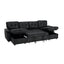 LLappuil 112" Sectional Sofa, Mid-Century U Shaped Sectional Couch with Pull Out Sofa Bed, Convertible Sofa Bed with Storage Chaise for Living Room, Foil Fabric Brown