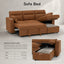 LLappuil Sectional Sofa, 83" Sectional Couch with Storage Chaise, Pull Out Sofa Bed Convertible Sofa Bed with Cup Holder for Living Room, Foil Fabric Brown