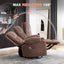 LLappuil Recliner Chair, 360° Swivel Massage Recliner Chair with Heat, Nursery Glider Rocker Manual Recliner Chair with Side Pocket, 2 Cup Holders, USB Charge Port for Living Room, Bedroom Brown