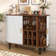 LLappuil 39" Wine Bar Cabinet, Coffee Bar Cabinet with 6 Wine Racks, 3 Glass Holders, 4 Hidden Storage Space