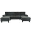 LLappuil Sectional Sofa, 104" Sectional Couch with Dual Chaise, Upholstered Sofa Couch for Living Room Dark Gray