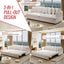 LLappuil Pull Out Sofa Bed King Size, 82" Loveseat Sofa with Bluetooth Speakers, USB Ports, Side Pockets, Corduroy Sofa Couch Convertible Sofa Bed for Living Room Beige