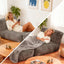 LLappuil Bean Bag Chair, Lounge Chaise Indoor Convertible Sofa Bed, Floor Lazy Sofa Chair for Adult with Memory Foam for Living Room, Bedroom Light Gray